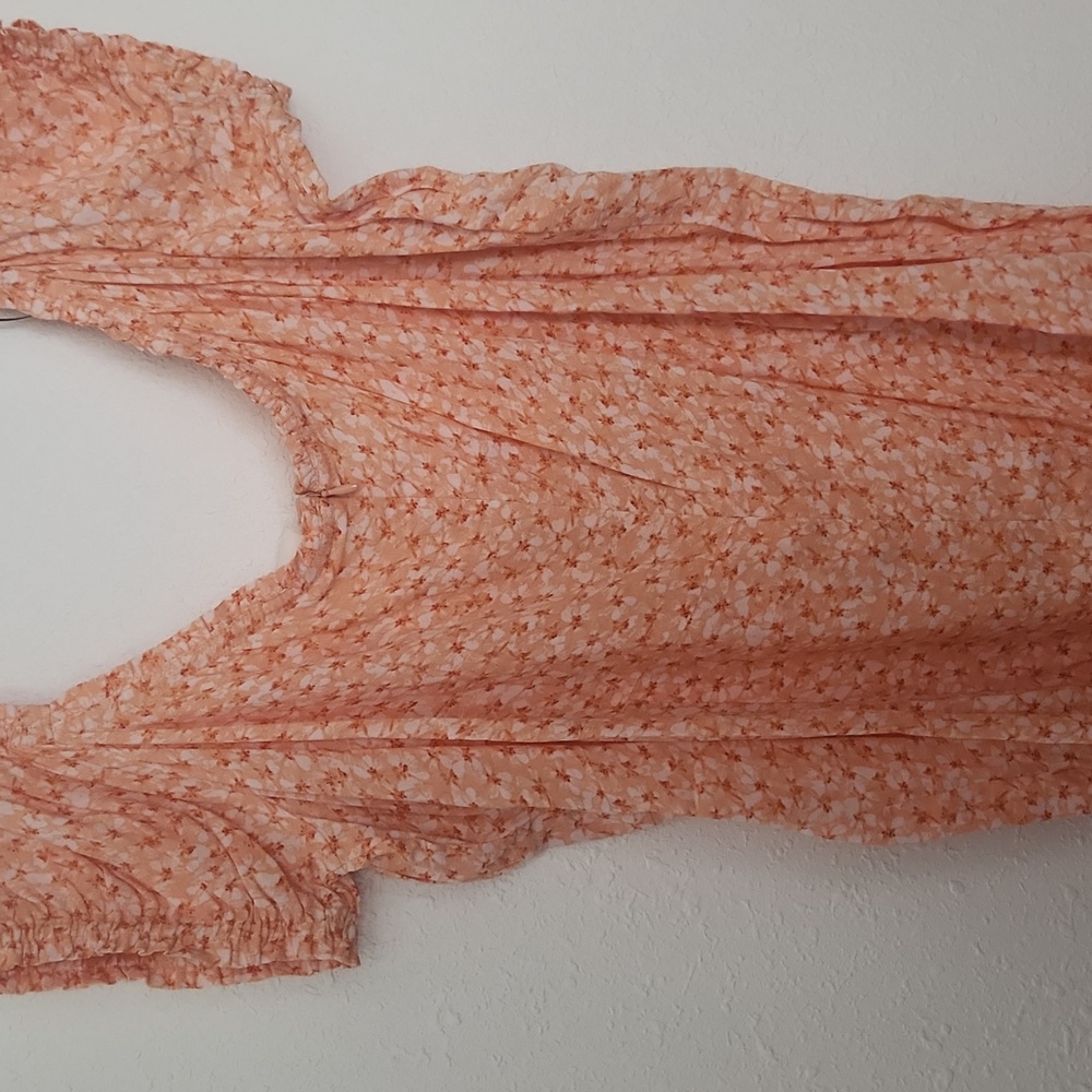 H&M: Off The Shoulder Orange And White Floral Dress - Picture 8 of 8